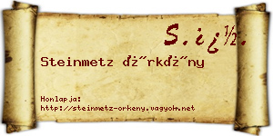 Steinmetz Örkény névjegykártya